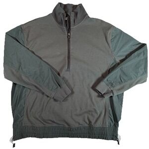 Athleta Pullover Men's Sz M Green Triumph Hybrid Half Zip Sweatshirt